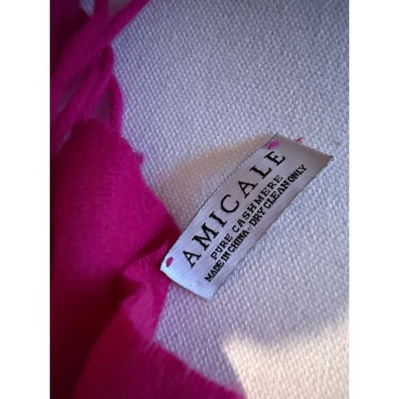 Amicale Scrunchy Cashmere Scarf Raspberry Pink - Picture 4 of 4